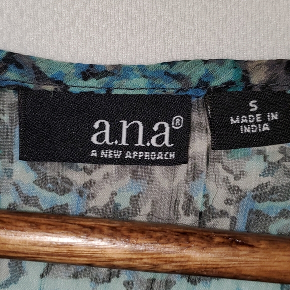 Semi Sheer Blue and Black Boho Blouse - Picture 3 of 4